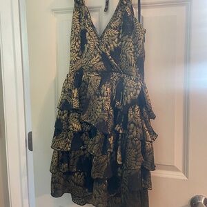 Juicy Couture Women's Black and Gold Dress